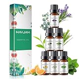 MAYJAM Ätherische Öle Set 6 x 10ml, Rein Naturrein Ätherisches Öl Eukalyptusöl,...