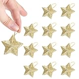12 Weihnachtsdeko Gold,Christbaumschmuck,45x45mm Funkeln Weihnachtsstern...