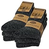6 Paar Norweger Socken mit Wolle Damen & Herren Wintersocken Schwarz Grau...