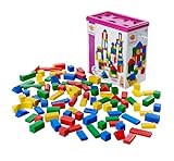 Eichhorn 100010171 100 bunte Holzbausteine in der Aufbewahrungsbox mit Kordel und...