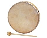Betzold Musik - Tamburin Schlägel Holz Rahmen-Trommel Naturfell - Handtrommel
