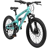 BIKESTAR Kinder Fahrrad Aluminium Fully Mountainbike 7 Gang Shimano, Scheibenbremse ab 6...
