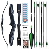 tongtu Recurve-Bogen-Set mit 8 Pfeilen, 30lb 40lb Bogenschießen-Takedown-Bogen...