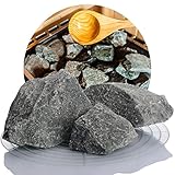 Deutsche Diabas Saunasteine 25 kg 5-8 cm, 5-11 cm oder 8-12 cm, hochwertige Aufgusssteine...