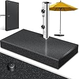 KESSER® Granit Sonnenschirmständer mit Edelstahlrohr, Hochwertiger...