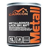 CAIRCON Metallschutzlack MATT 3in1 Metallfarbe Metalllack Rostschutzfarbe...