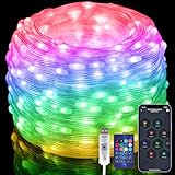 15M Lichterkette RGB Smart IC, 150LEDs Wasserdicht Lichtschlauch Led Strip USB...