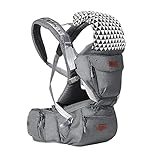 SUNVENO Babytrage Ergonomisch，Baby Carrier mit Abnehmbarer Kapuze, Hüftsitz baby mit...