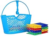 com-four® 77-teiliges Set mit Wäscheklammern und Wäscheklammerkorb...