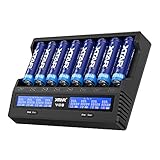 XTAR VC8 3A USB Schnellladegerät 8 Einschübe Batterieladegerät 21700 Batterieladegerät...