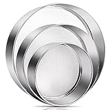 Vegena 3 Stück Edelstahl Mehlsiebe - 15/19.5/24CM Mehl Sieben Feines Sieb Set Mehlsieb...
