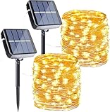 Joomer 2 Stück Solar Lichterkette Aussen, 12M 120 LED Lichterkette Solar Außen...