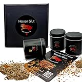 Hessen Glut Probier Box mit 3 BBQ Gewürzen - Spare-Ribs Rub würzig, Steakhouse Rub und...