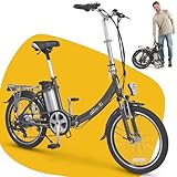 aktivelo E-Klapprad, 20 Zoll E-Bike, Faltrad mit wartungsfreiem 250 W Mittelmotor mit 5...