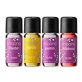 Duftöl Set - Romantik - Flieder, Vanille, Jasmin, Wildrose - Aromaöl für...