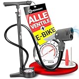 HEIMWERT Premium Fahrrad Luftpumpe für alle Ventile, hochpräzises Manometer,...
