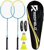 Redfield Badminton Set, 2 Badmintonschläger, 2 Federbälle, Tragetasche, 2...