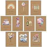 Geburtstagskarten Set (10 Stück) mit Umschlägen - Grußkarten für Glückwunschkarte -...