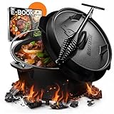 IRON TASTE Dutch Oven Set 4.5L - Eingebrannter Dutch Oven 4.5 Liter - Feuertopf...