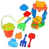 HAC24 12tlg. Sandspielzeug Set Sandkasten Spielzeug Strandspielzeug Eimer LKW...