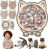 MorandiColored Holzpuzzle in Katzenform, niedliches Katzenförmiges Holzpuzzle,...