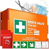 Erste Hilfe Kasten nach neuer DIN 13157:2021 inkl. Wandhalterung & Aufklebern|Universal...