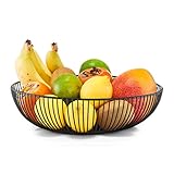 Zeller 27382 Obstkorb, Metall, Schwarz, ca. Ø 28 x8 cm, schwarze Schale für Obst,...