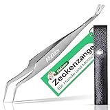 MYDAISY 2 In 1 Zeckenzange Metall mit Etui, Zeckenzange Edelstahl für Mensch, Hund,...