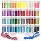 Royouzi 32 Farben Glitzer Basteln, 32 x 8g (256g) Festival Glitzer Gesicht, zum FüR...