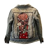 LSERVER Mädchen Mode Persönlichkeit Jeansjacke, Hellblau, 134(Fabrikgröße: 130)