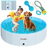 Lovpet® Faltbarer Hundepool Schwimmbecken für Große & Kleine Hunde, inkl....
