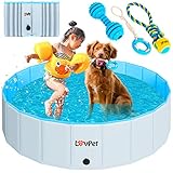 Lovpet® Faltbarer Hundepool Schwimmbecken für Große & Kleine Hunde, inkl....