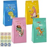 Papiertüten, 20 Stück Dinosaurier Geschenktüten Bunte Papiertüten Mitgebsel...