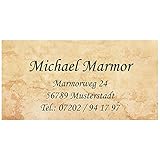 Visitenkarten 'Marmor' mit Ihrer kompletten Adresse, 54 Stück, ca. 88 x 45 mm