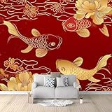 Rote Pfingstrosenblume Im Chinesischen Stil Art Fototapete Malerei 250x175 cm Rot Tapete...
