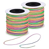 160m Regenbogen Nylonschnur für Armbänder 1mm Nylonfaden Bastelschnur...