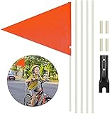 BEIMEIII Sicherheitswimpel 180cm mit Stab reflektierend Gelbe Wimpelstange...