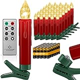 KESSER® Weihnachtsbaumkerzen 30 LED Inkl. Batterien Kabellos – Mehrfarbig - mit...