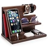 TESLYAR Holz Telefon Dockingstation Männer - Schreibtisch Organizer Holz, Handy &...