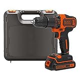 Black+Decker 18V 2-Gang Akku-Schlagbohrschrauber BDCHD18K (mit Planetengetriebe,...