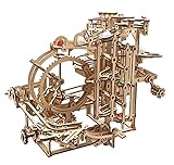 UGEARS Holz-Kugelbahn-Set – Vatertagsgeschenk, 3D-Puzzle, Holz-Kugelbahn, Stufenaufzug...