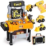 Lehoo Castle Werkbank für Kinder, Montessori Werkzeugkoffer mit Werkzeug...