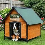 zooprinz Premium Hundehütte Luna - aus wetterfestem Vollholz, Dach zum Öffnen und...