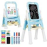 COSTWAY 2 in 1 Kindertafel, Kinder Staffelei doppelseitig, Whiteboard und...