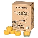 Steinzeiteffekt Teelichter aus Bienenwachs - Handgefertigt vom Bio Imker mit...