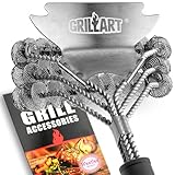 GRILLART Grillbürste und Schaber, borstenfrei, sichere Grillbürste für Grill,...