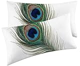 2er Set, Federn Kissenbezug 40x80 Dekorative kopfkissen 40 x 80 cm Outdoor Wasserdichte...