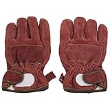LBEC BBQ-Kochhandschuhe, 5 Finger Separate Kalbsleder Outdoor Hitzebeständige Handschuhe...