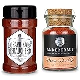 Ankerkraut Paprika geräuchert, gemahlene geräucherte Paprika, 170g im Streuer & Magic...