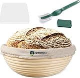 Gärkörbchen - WERTIOO 23cm Rundes Gärkorb zum Brotbacken, 100% Banneton...